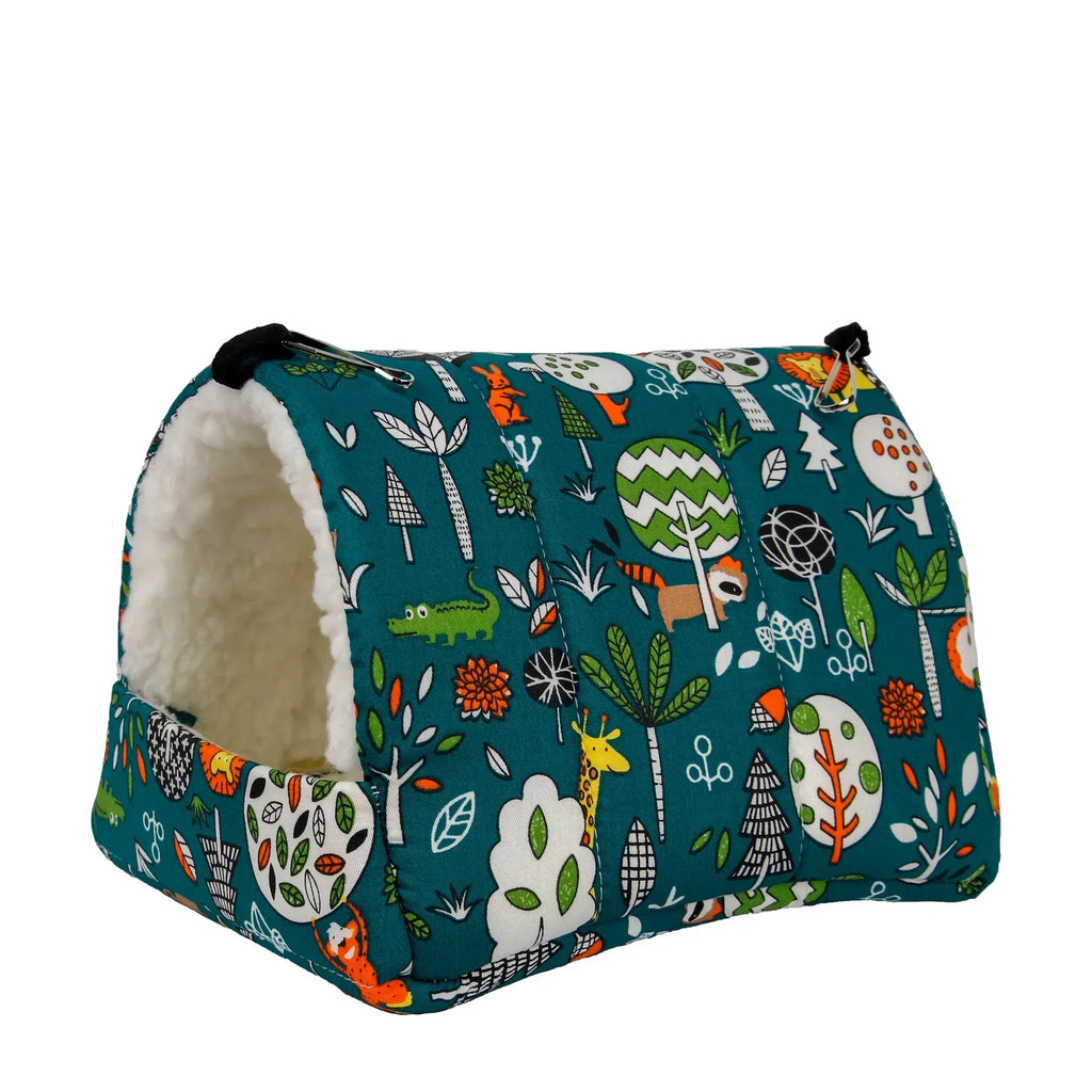 Cute Printed Hanging Pet Bed - Mini Nest for Birds, Hamsters, Guinea Pigs, Rabbits & Squirrels